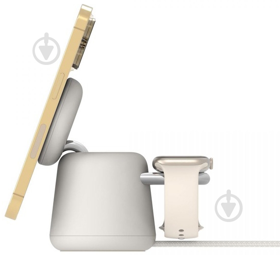 Беспроводное зарядное устройство Belkin 2в1 MagSafe iPhone/Watch/AirPods Sand Mass - фото 6 Беспроводное зарядное устройство Belkin 2в1 MagSafe iPhone/Watch/AirPods Sand Mass - фото 6