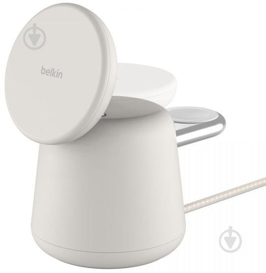 Беспроводное зарядное устройство Belkin 2в1 MagSafe iPhone/Watch/AirPods Sand Mass - фото 1 Беспроводное зарядное устройство Belkin 2в1 MagSafe iPhone/Watch/AirPods Sand Mass - фото 1