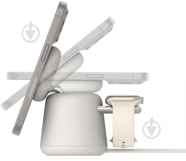 Беспроводное зарядное устройство Belkin 2в1 MagSafe iPhone/Watch/AirPods Sand Mass - фото 7 Беспроводное зарядное устройство Belkin 2в1 MagSafe iPhone/Watch/AirPods Sand Mass - фото 7