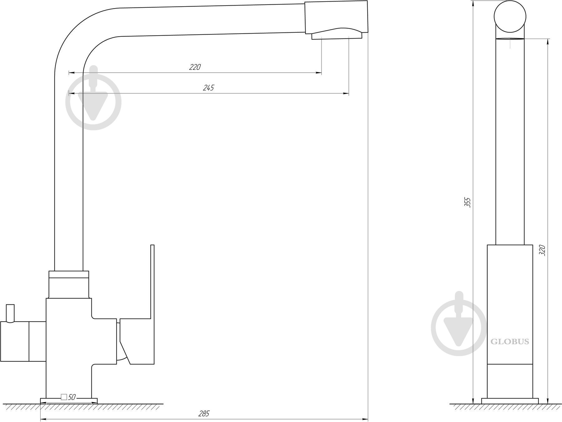 Змішувач для кухні Globus Lux SUS-0110-1 - фото 4 Змішувач для кухні Globus Lux SUS-0110-1 - фото 4