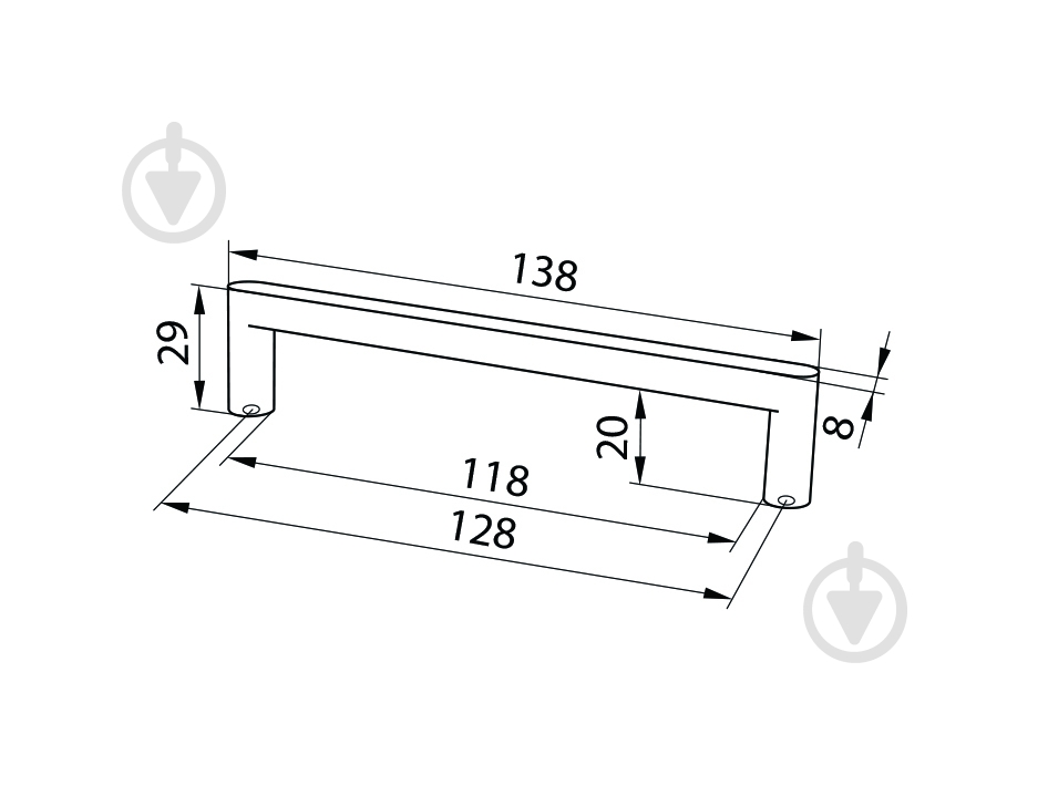 Меблева ручка накладна DC DL 42/128 G2 128 мм хром - фото 3