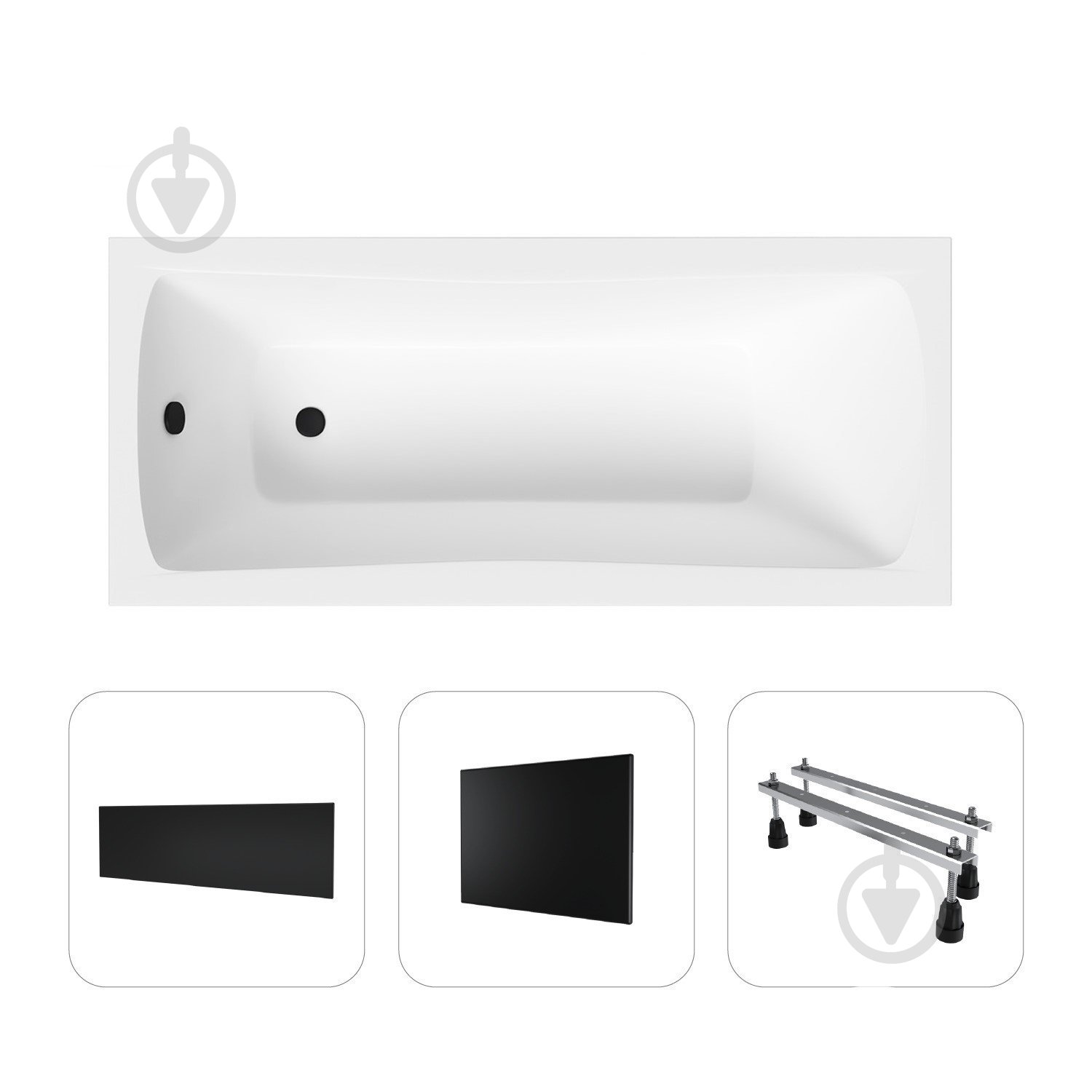 Ванна акриловая Helmken Luna 185359A8P0 159,5х70 см комплект 4 в 1 - фото 1