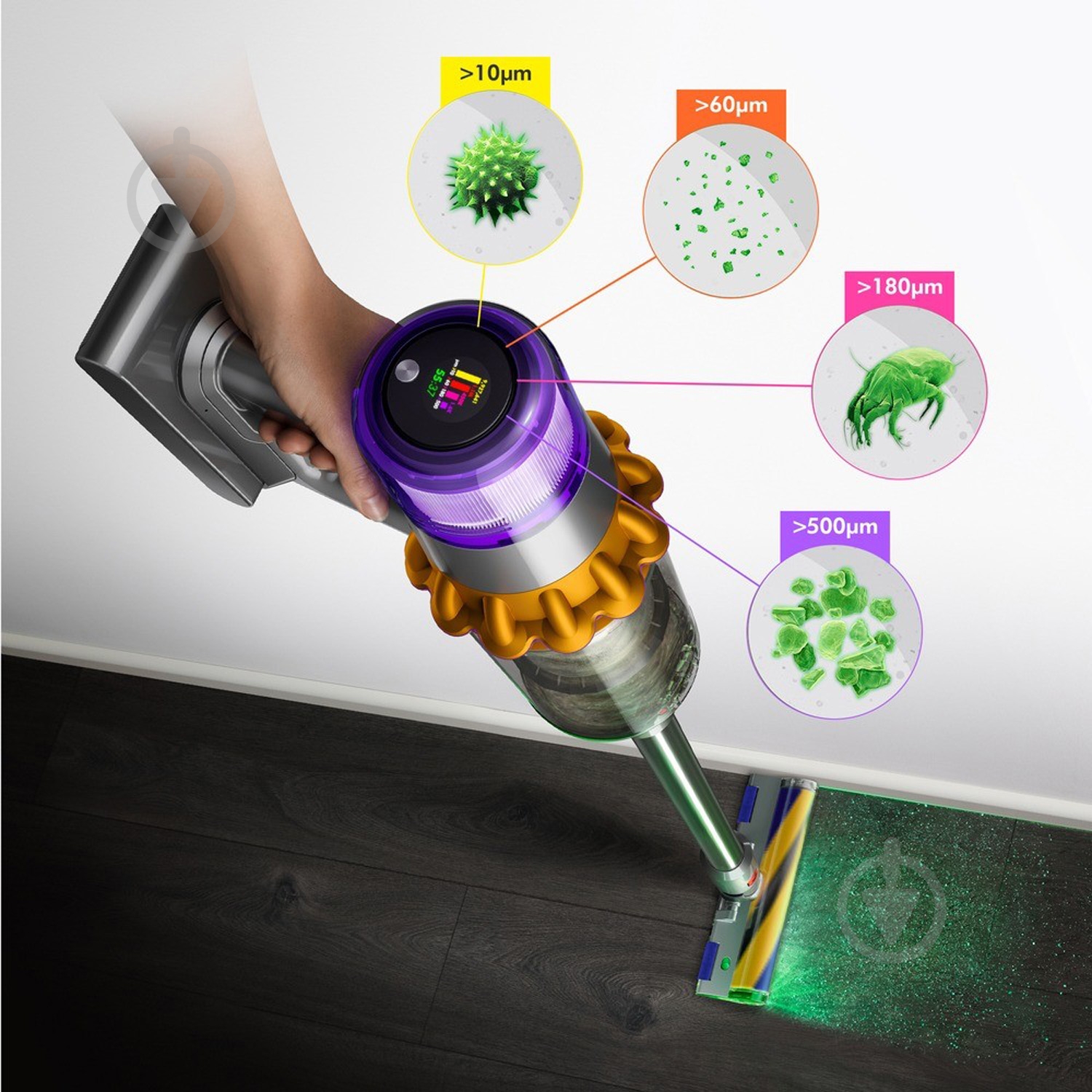 Пылесос аккумуляторный Dyson V15 Detect Absolute EU grey - фото 32 Пылесос аккумуляторный Dyson V15 Detect Absolute EU grey - фото 32