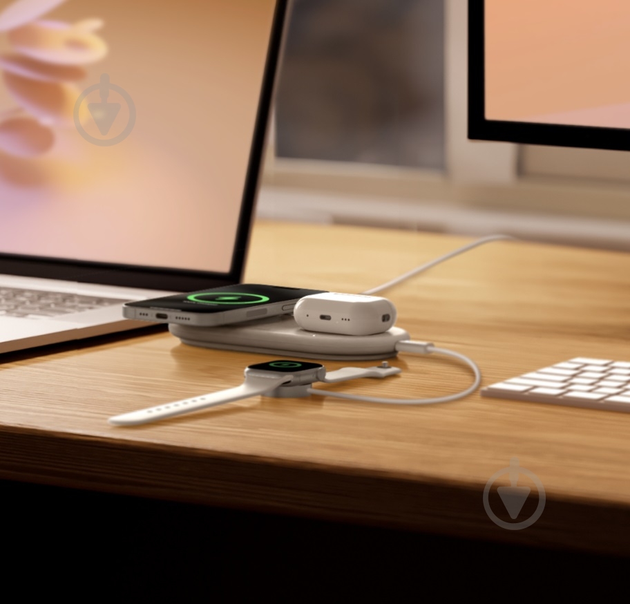 Беспроводное зарядное устройство Belkin 2в1 15Вт Pad Qi2 White - фото 8 Беспроводное зарядное устройство Belkin 2в1 15Вт Pad Qi2 White - фото 8