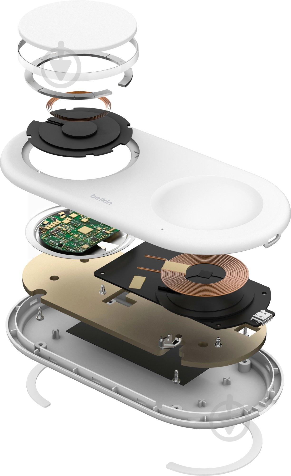 Беспроводное зарядное устройство Belkin 2в1 15Вт Pad Qi2 White - фото 6 Беспроводное зарядное устройство Belkin 2в1 15Вт Pad Qi2 White - фото 6