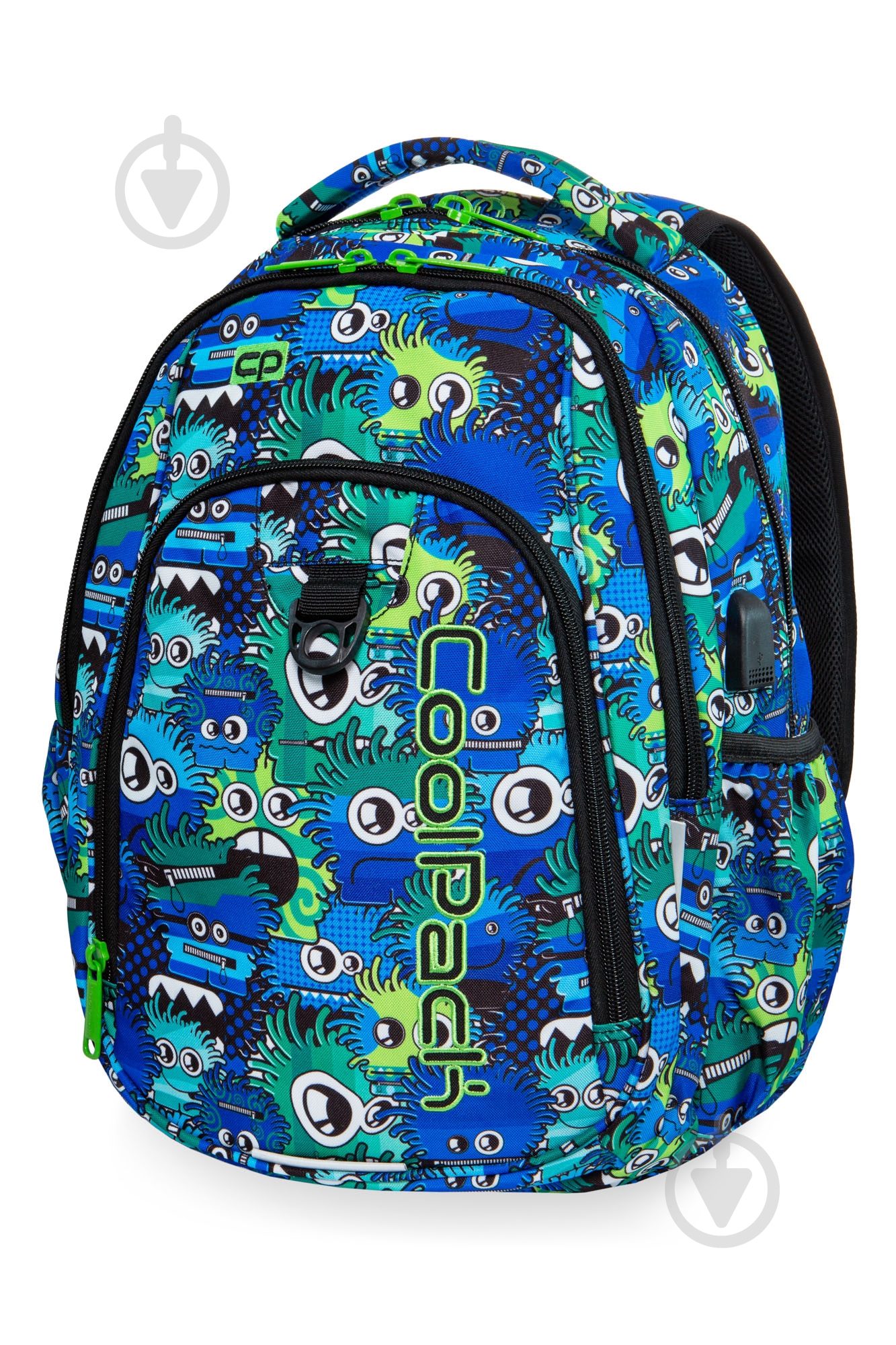 Рюкзак школьный CoolPack Strike Usb Eyes Blue B18034 - фото 1 Рюкзак школьный CoolPack Strike Usb Eyes Blue B18034 - фото 1