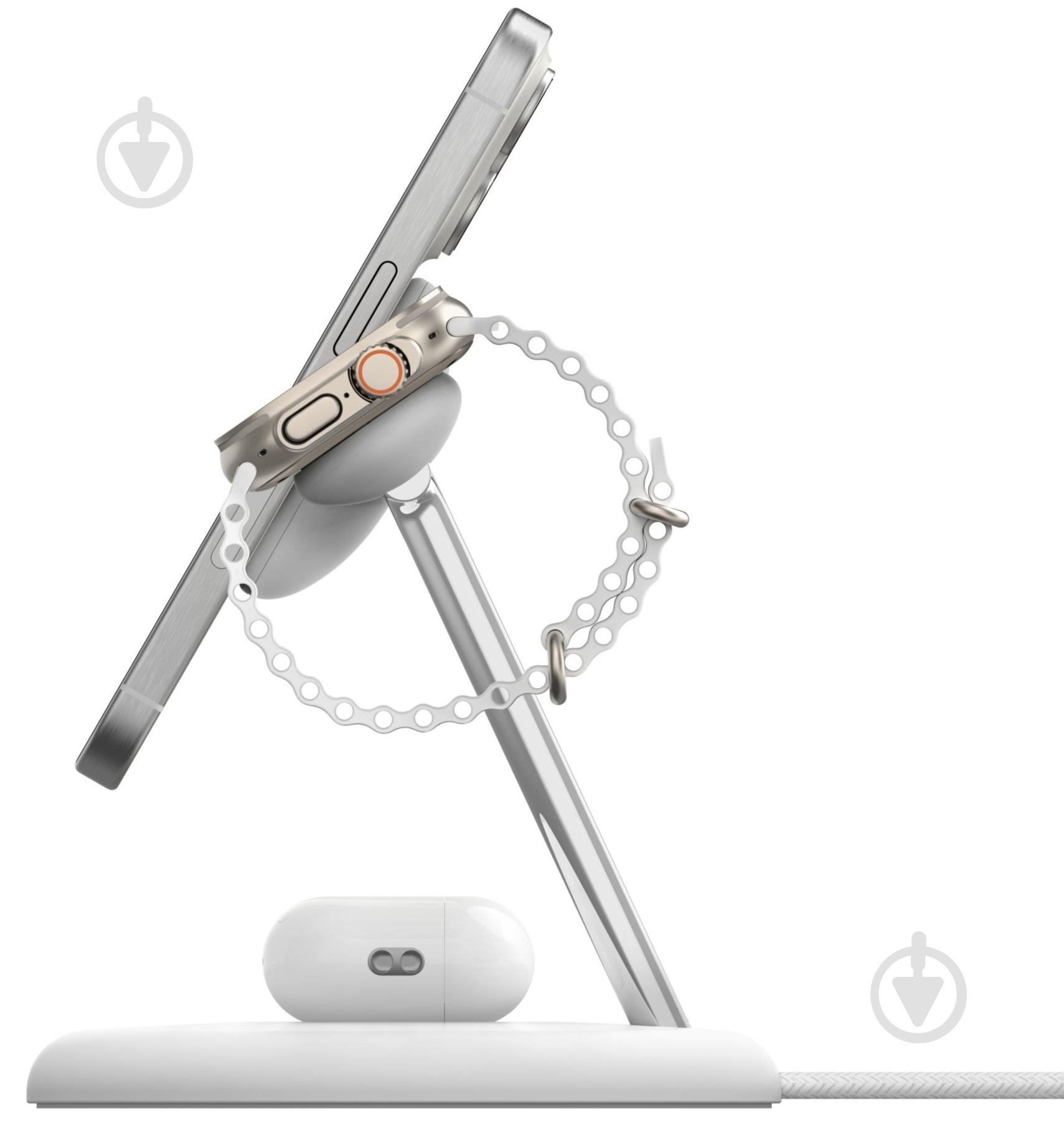 Беспроводное зарядное устройство Belkin 3в1 Magnetic Adjustable Pad Qi2 15 Вт White - фото 4 Беспроводное зарядное устройство Belkin 3в1 Magnetic Adjustable Pad Qi2 15 Вт White - фото 4