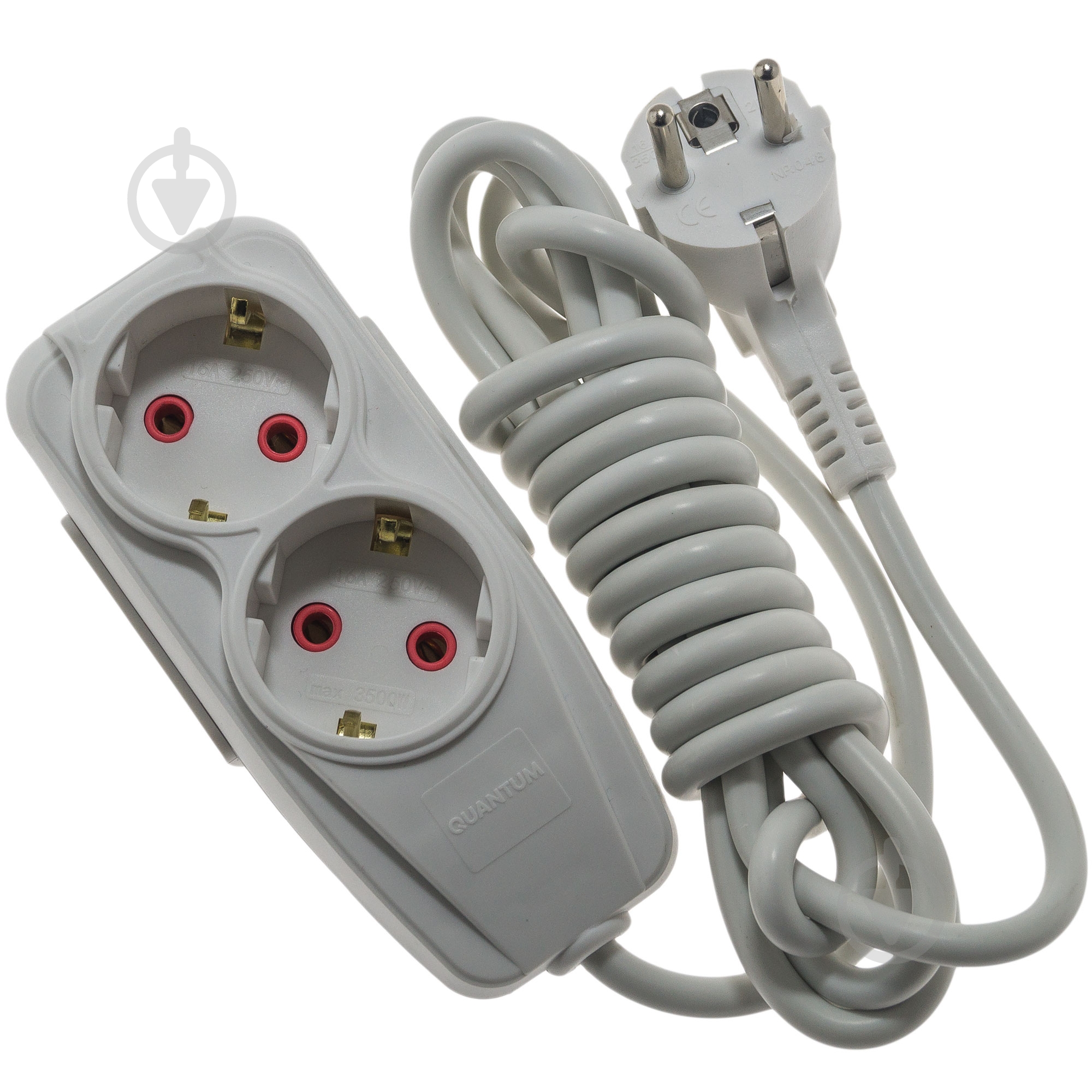 Подовжувач Quantum серія Bestline із заземленням 2 гн. білий 2 м QM-KP-00212 - фото 1 Подовжувач Quantum серія Bestline із заземленням 2 гн. білий 2 м QM-KP-00212 - фото 1