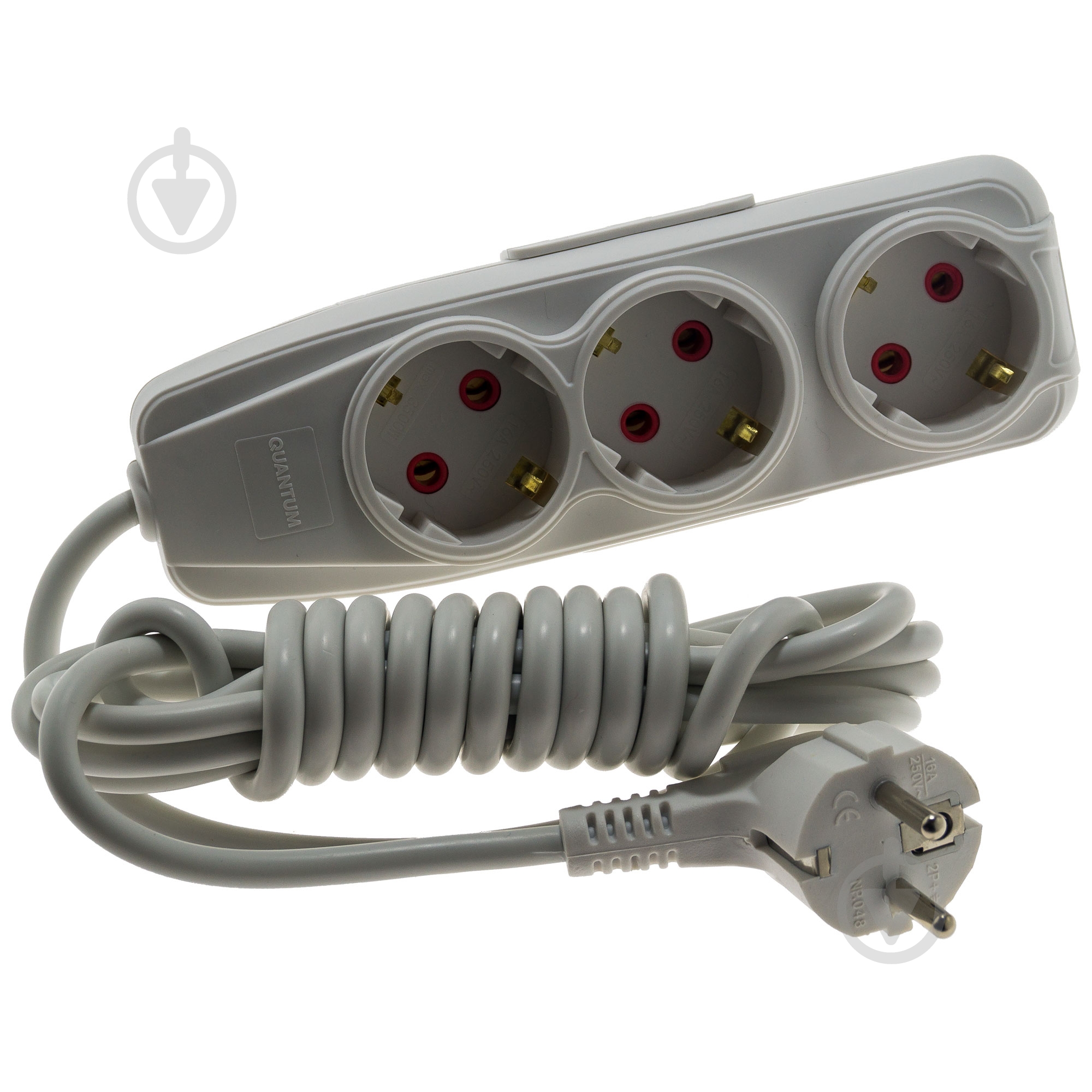 Подовжувач Quantum серія Bestline із заземленням 3 гн. білий 2 м QM-KP-00312 - фото 2