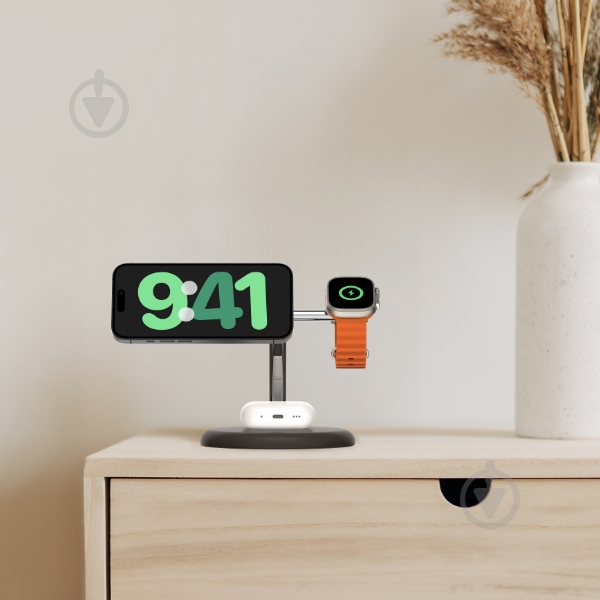 Беспроводное зарядное устройство Belkin 3в1 Magnetic Adjustable Pad Qi2 15 Вт Black - фото 9 Беспроводное зарядное устройство Belkin 3в1 Magnetic Adjustable Pad Qi2 15 Вт Black - фото 9