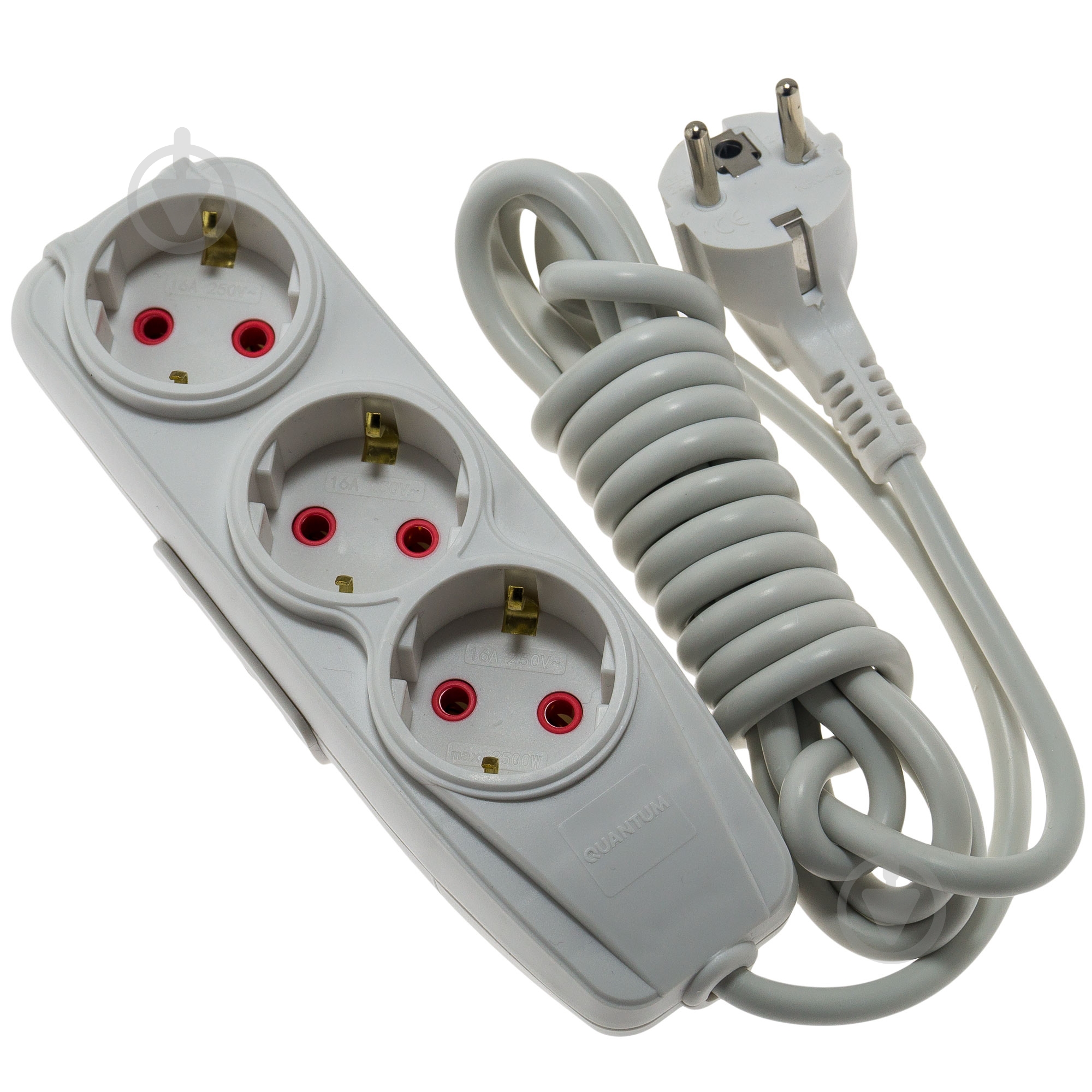 Удлинитель Quantum серия Bestline с заземлением 3 гн. белый 3 м QM-KP-00313 - фото 1 Удлинитель Quantum серия Bestline с заземлением 3 гн. белый 3 м QM-KP-00313 - фото 1