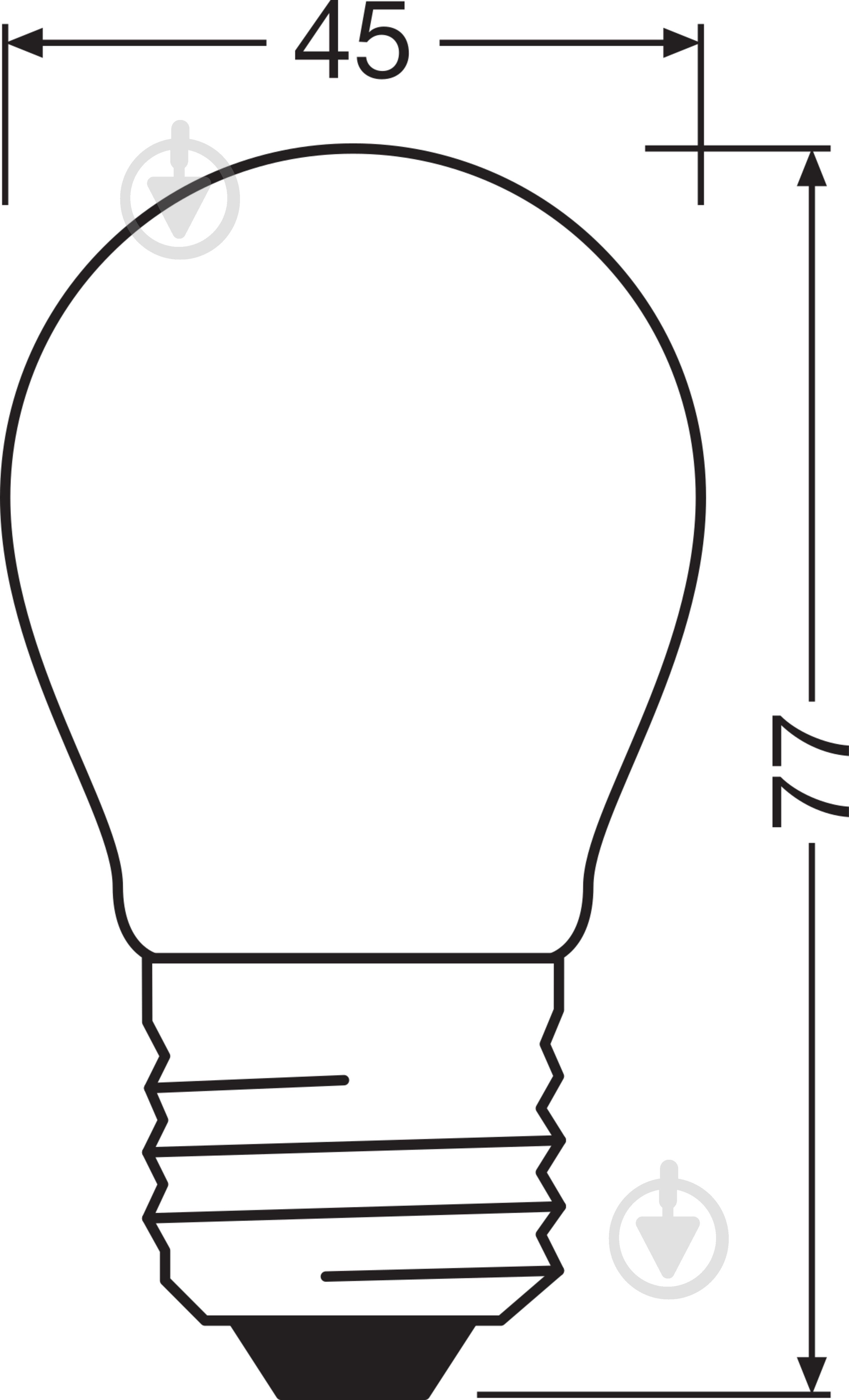 Лампа світлодіодна Osram 2,5 Вт P25 E27 220 В 3000 К - фото 3 Лампа світлодіодна Osram 2,5 Вт P25 E27 220 В 3000 К - фото 3