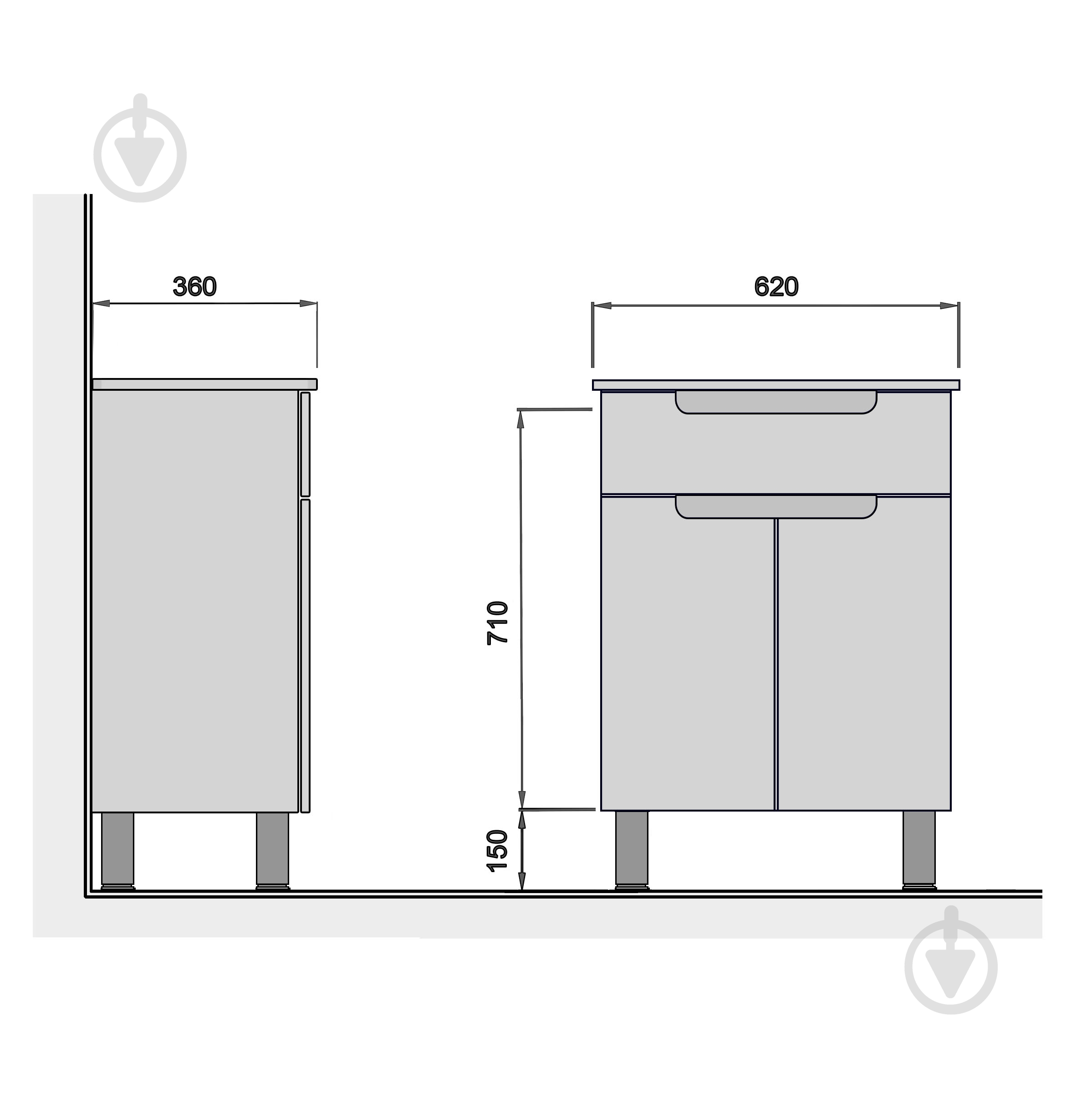 Шкафчик напольный Мойдодыр Тетрис Т-60 - фото 7