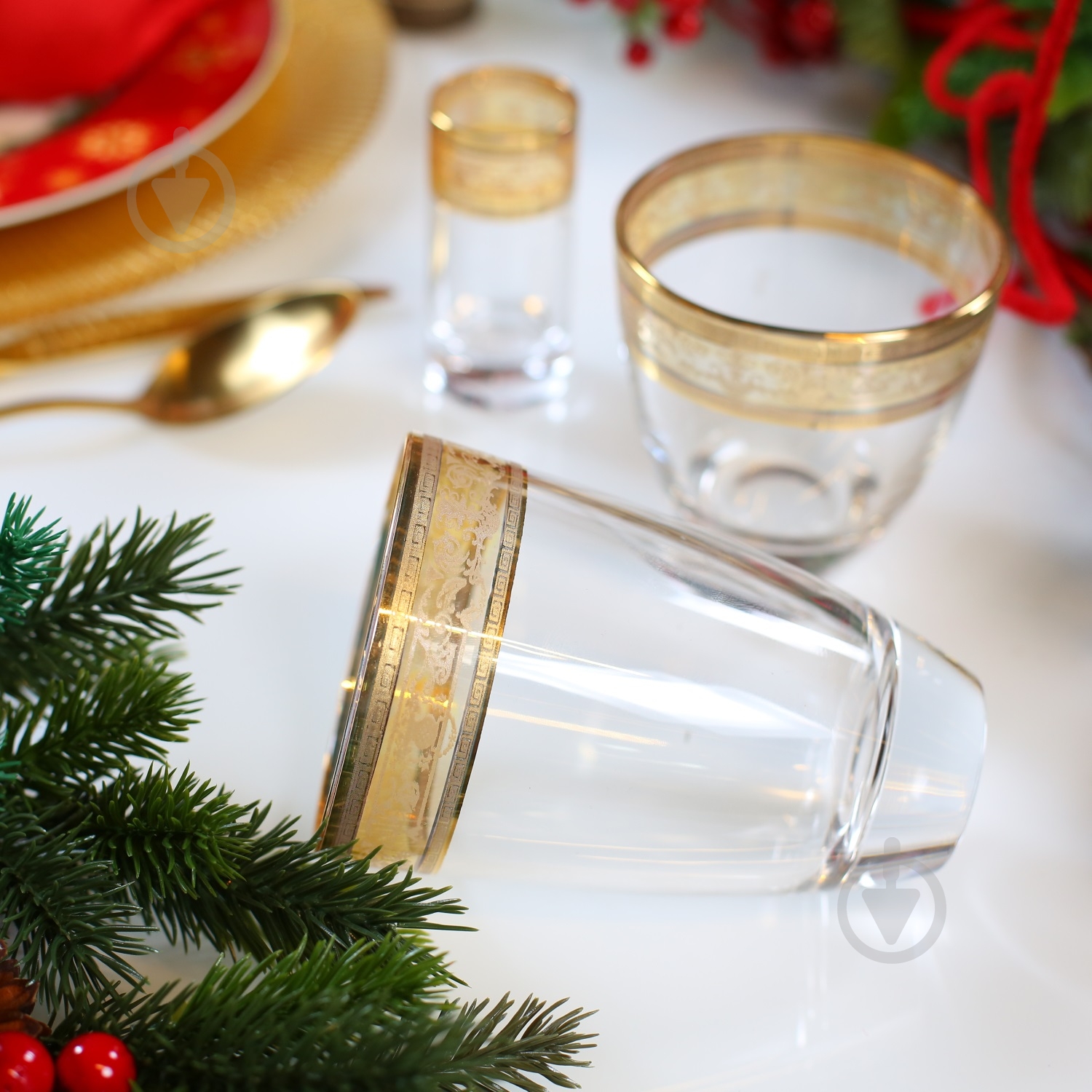 Набір склянок високих Vema Ludovica Melania Gold 378 мл 6 шт. - фото 2 Набір склянок високих Vema Ludovica Melania Gold 378 мл 6 шт. - фото 2