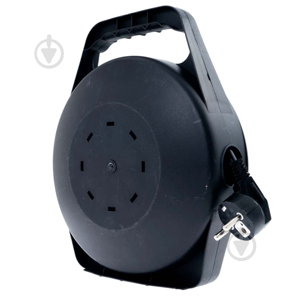 Удлинитель на катушке Quantum с термореле 8 м с заземлением 4 гн. черный с желтым QM-9D4308 - фото 3 Удлинитель на катушке Quantum с термореле 8 м с заземлением 4 гн. черный с желтым QM-9D4308 - фото 3