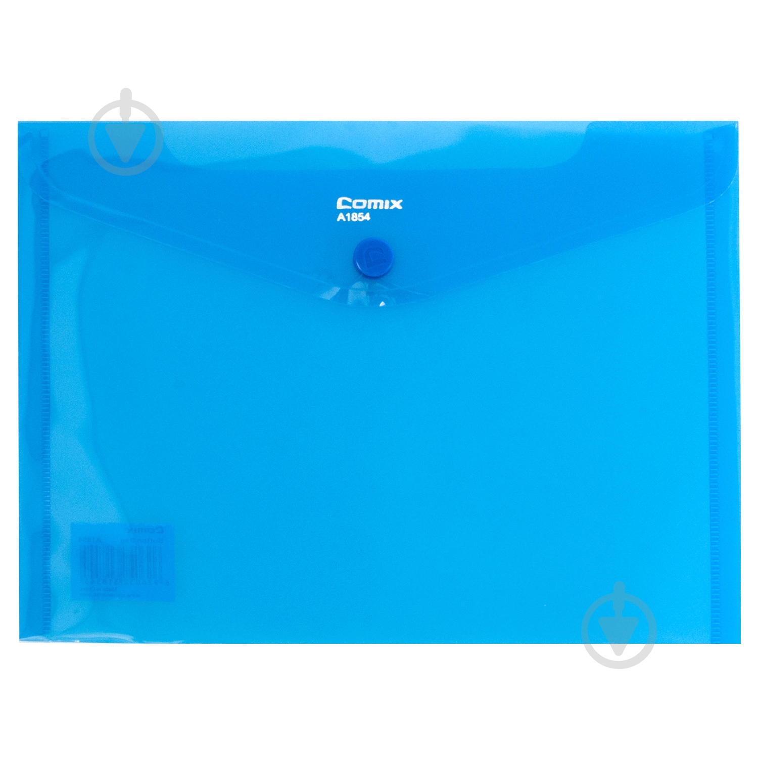 Папка-конверт на кнопці А5 прозора синя 12 шт. Comix FOLD-COM-A1854-BL-12 - фото 1