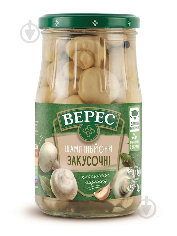 Шампиньоны маринованные Верес закусочные 730 г - фото 1 Шампиньоны маринованные Верес закусочные 730 г - фото 1