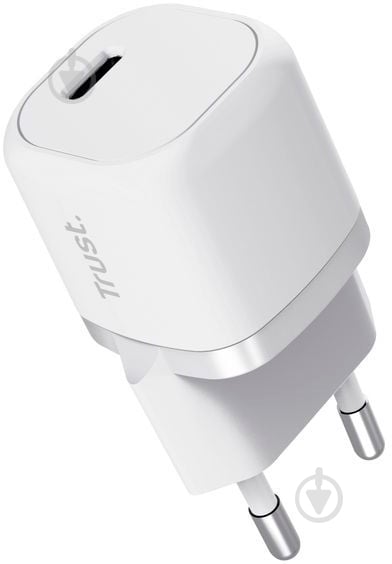 Сетевое зарядное устройство Trust Maxo 20 Вт USB-C PD White - фото 1
