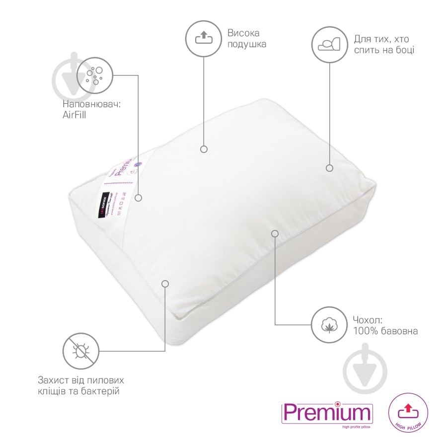 Подушка 60x40 см Антибактериальная Sonex - фото 4