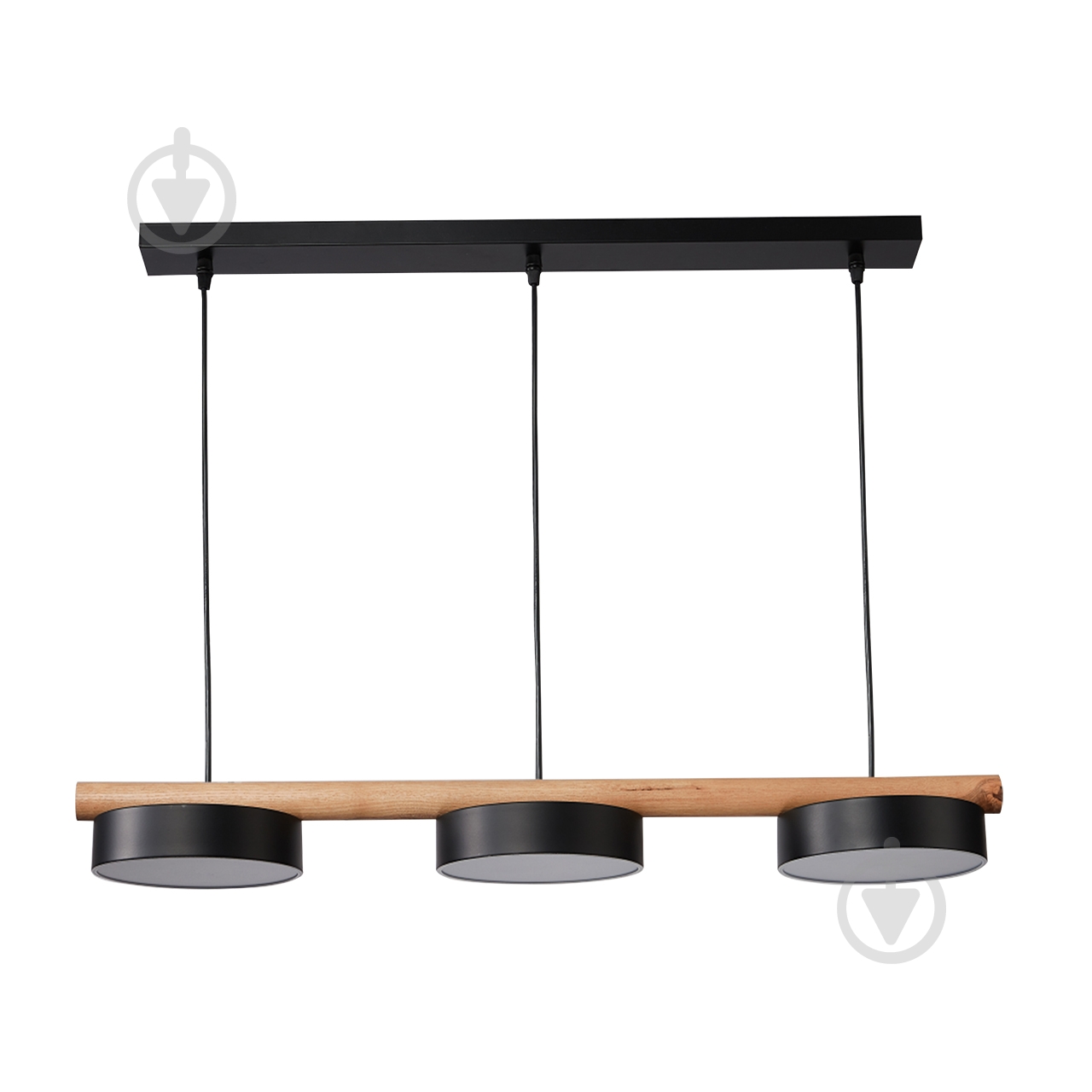 Подвеска Hopfen LED LOFT 3x36 Вт черный/дерево - фото 1