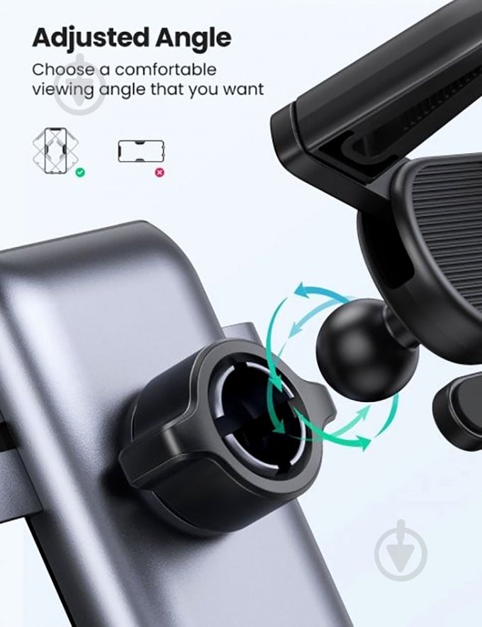 Автодержатель LP274 Gravity Phone Holder for Round Air Vent (30401) UGREEN черный - фото 6 Автодержатель LP274 Gravity Phone Holder for Round Air Vent (30401) UGREEN черный - фото 6