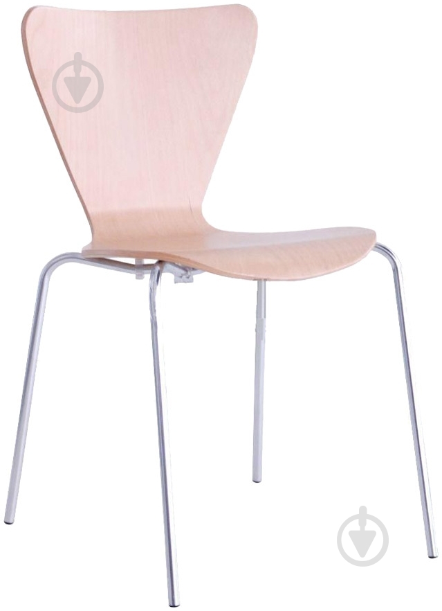 Стул обеденный AMF Art Metal Furniture Левис хром хром/бук - фото 1 Стул обеденный AMF Art Metal Furniture Левис хром хром/бук - фото 1