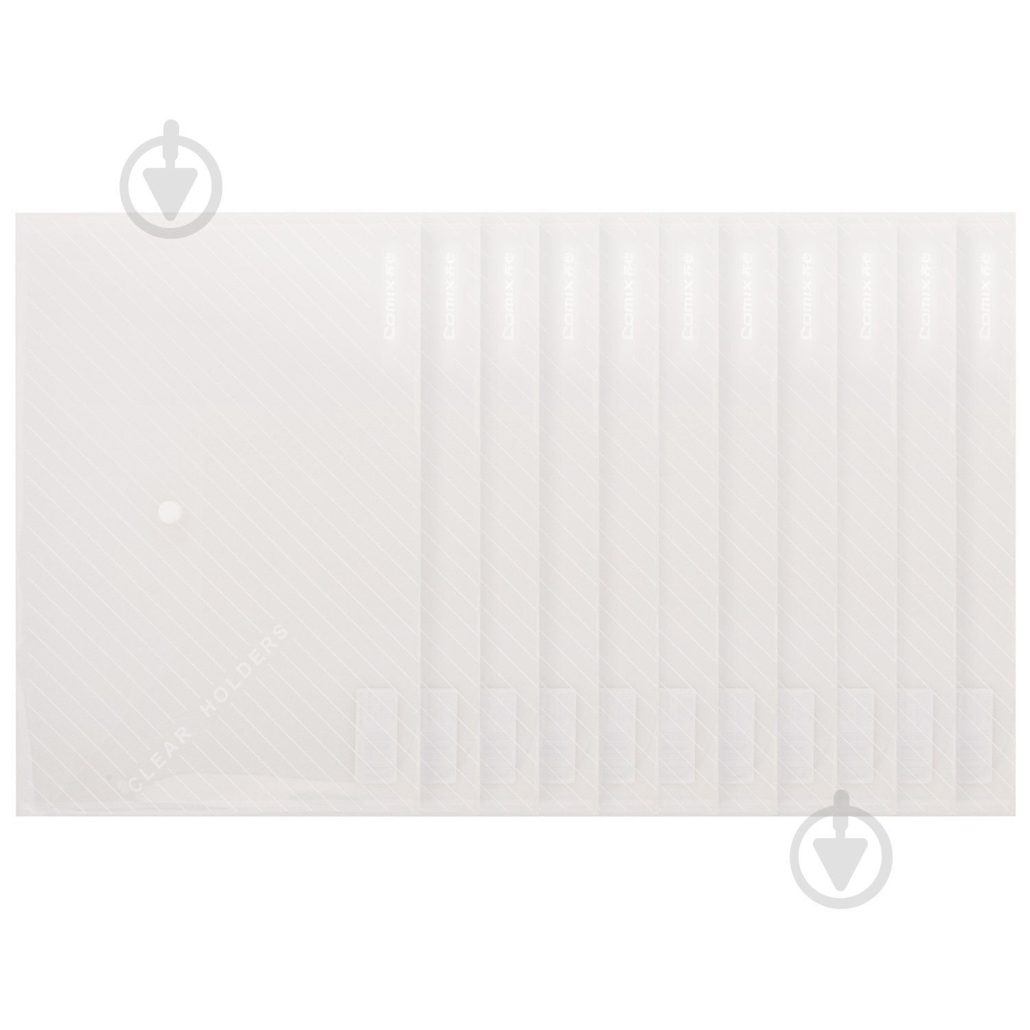 Папка-конверт на кнопці А4 прозора 10 шт. Comix FOLD-COM-C330-C-10 - фото 2