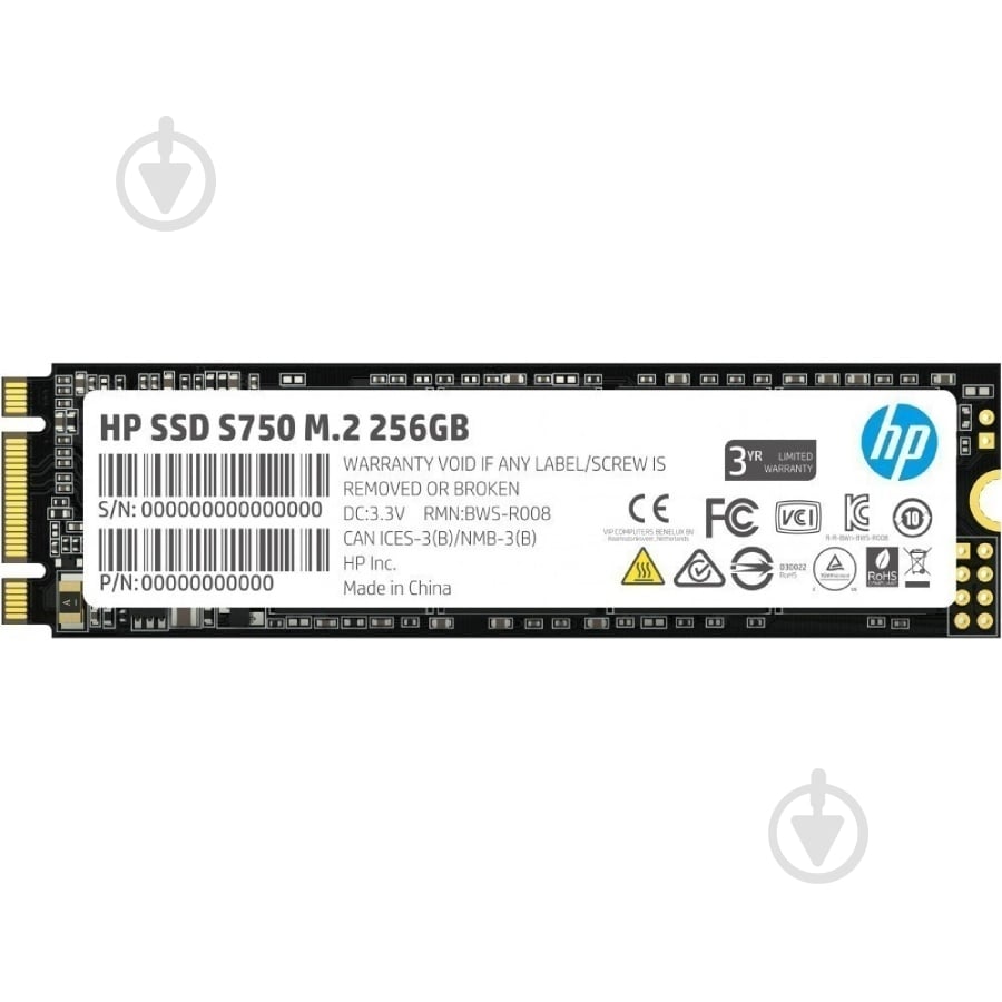 SSD-накопитель HP 256GB M.2 SATA III 3D NAND (16L55AA) - фото 1