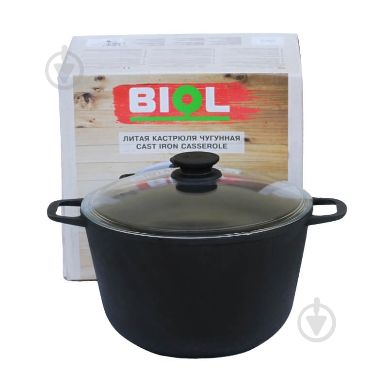 Каструля Biol чавунна зі скляною кришкою 3 л 0203С - фото 1 Каструля Biol чавунна зі скляною кришкою 3 л 0203С - фото 1