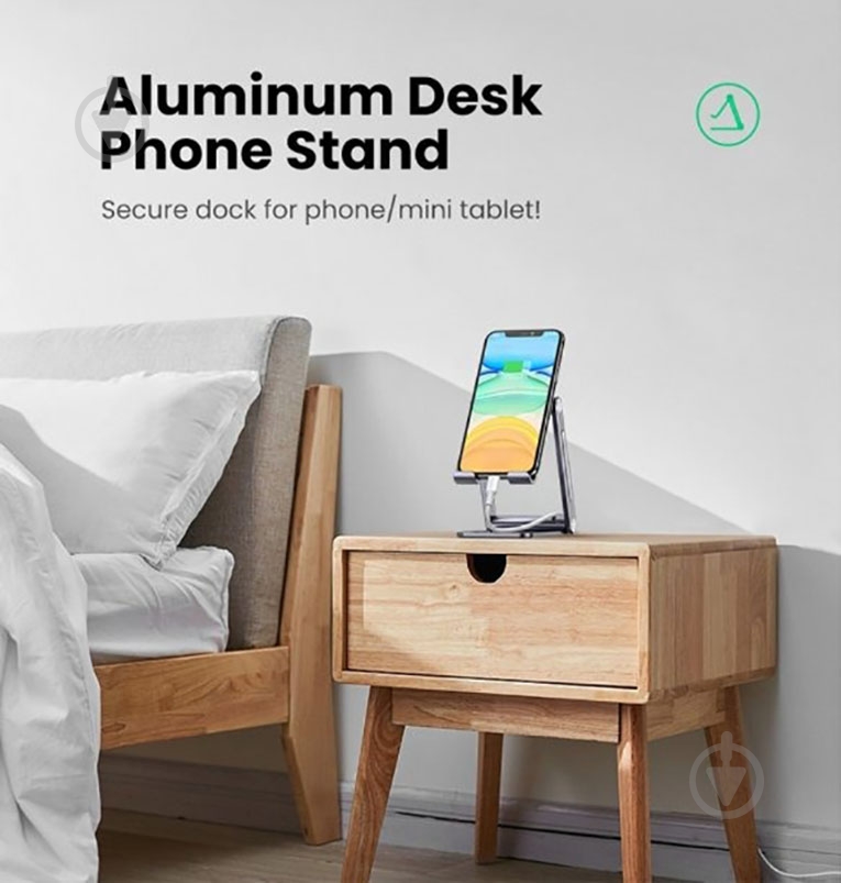 Підставка для телефону UGREEN LP263 Phone Holder with Roller сірий - фото 6