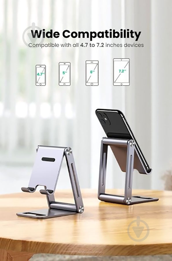 Підставка для телефону UGREEN LP263 Phone Holder with Roller сірий - фото 7