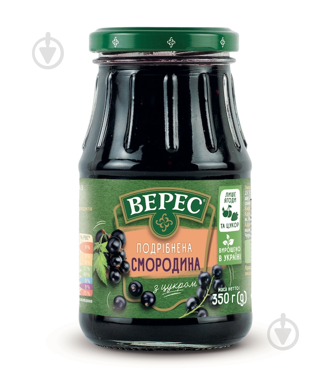 Черная смородина Верес измельченная с сахаром 350 г - фото 1 Черная смородина Верес измельченная с сахаром 350 г - фото 1