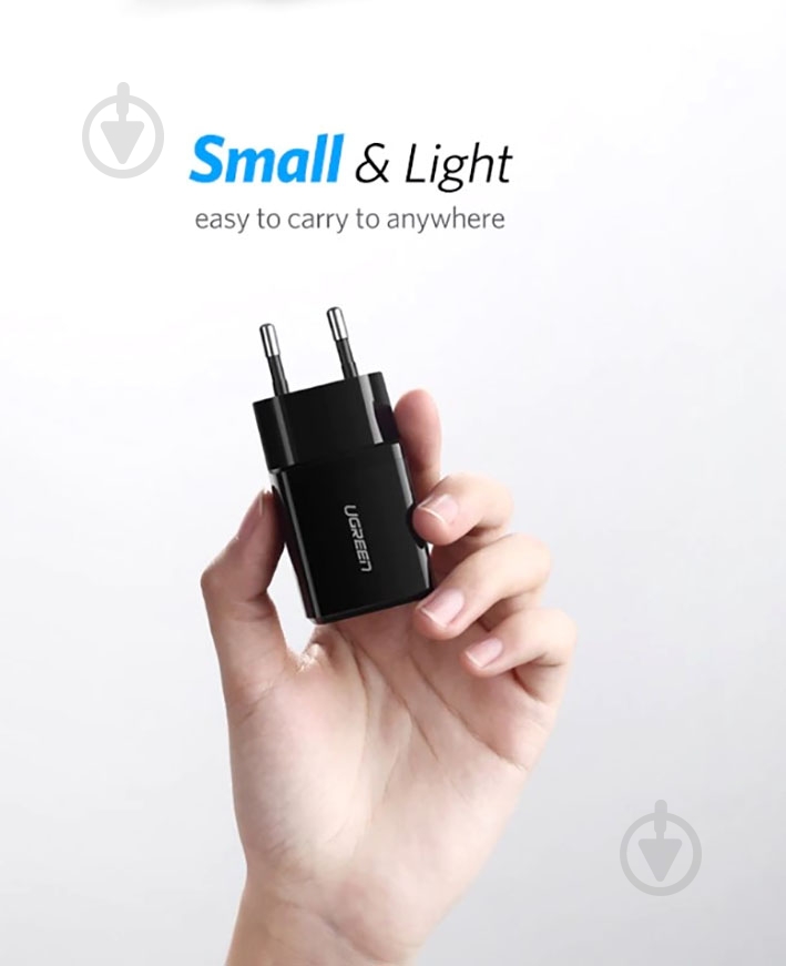 Сетевое зарядное устройство UGREEN ED011 USB Wall Charger 2.1A Black - фото 6