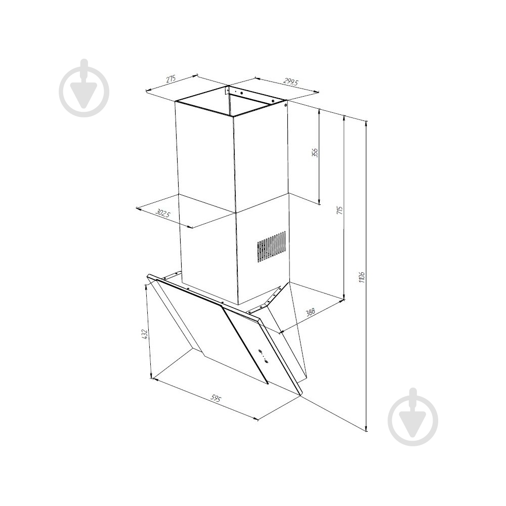 Вытяжка Pyramida NR-MV 60 E (1000) IX - фото 8