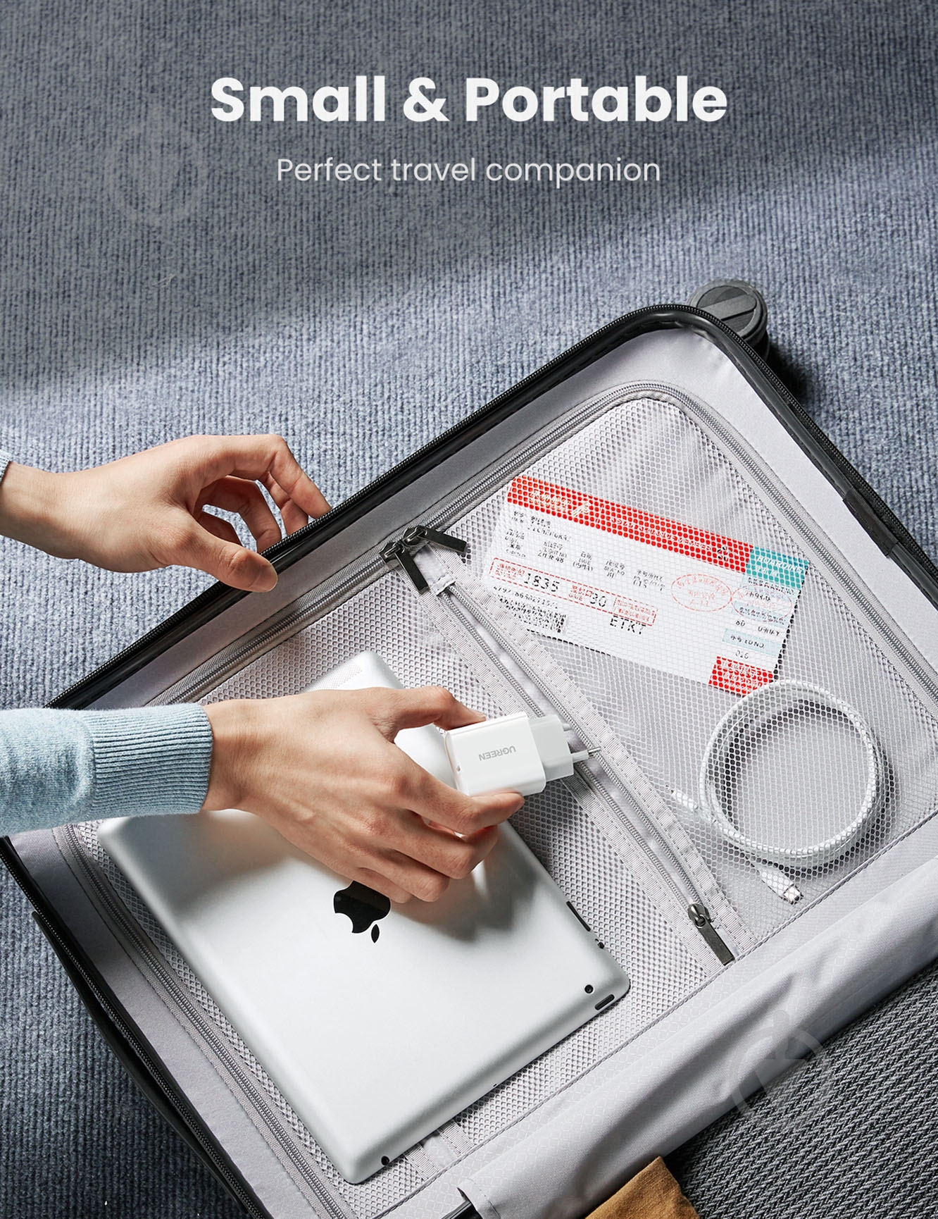 Сетевое зарядное устройство UGREEN CD137 Fast Charging Power Adapter with PD QC4.0 20W 3A White - фото 3