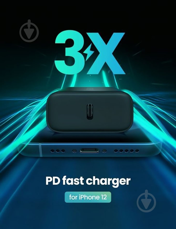 Мережевий зарядний пристрій UGREEN CD137 Fast Charging Power Adapter with PD QC4.0 20W 3A Black - фото 4