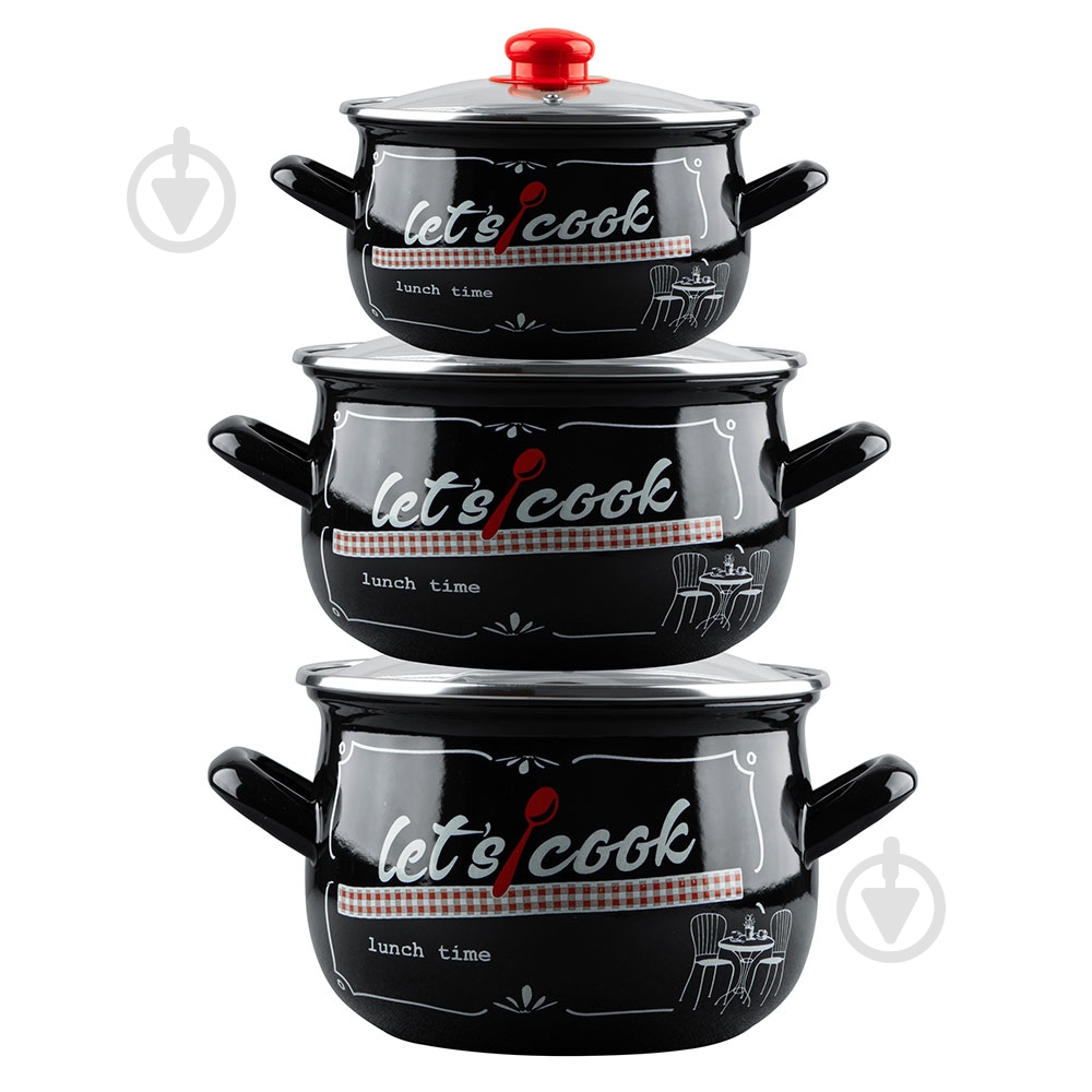 Кастрюля с крышкой Gusto Давайте готовить GT-T-3-LCB 2,1 л/3,1 л/4 л (BP117889) - фото 1 Кастрюля с крышкой Gusto Давайте готовить GT-T-3-LCB 2,1 л/3,1 л/4 л (BP117889) - фото 1