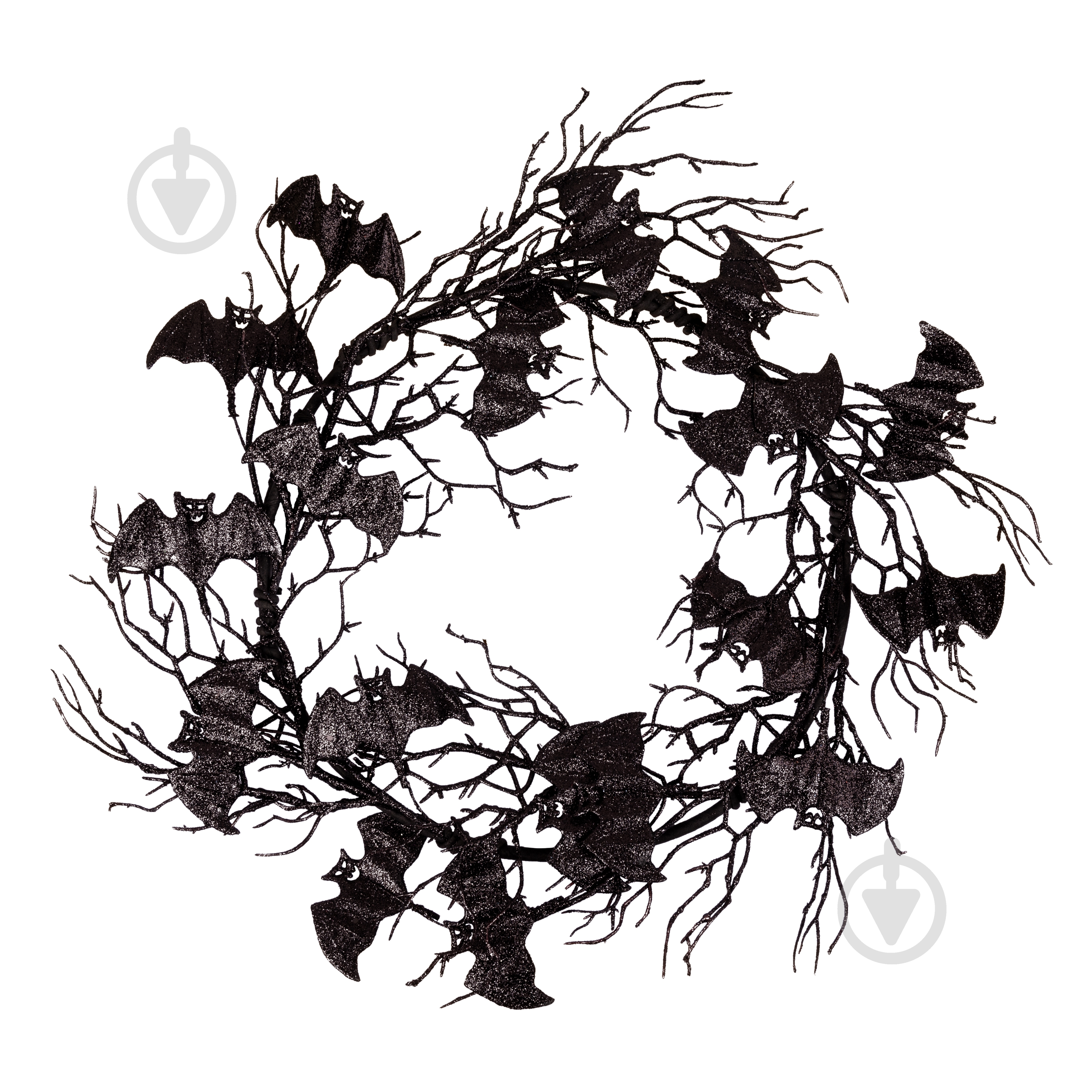 Вінок декоративний YES! Fun Хелловін Кажани d-51 см чорний - фото 1 Вінок декоративний YES! Fun Хелловін Кажани d-51 см чорний - фото 1