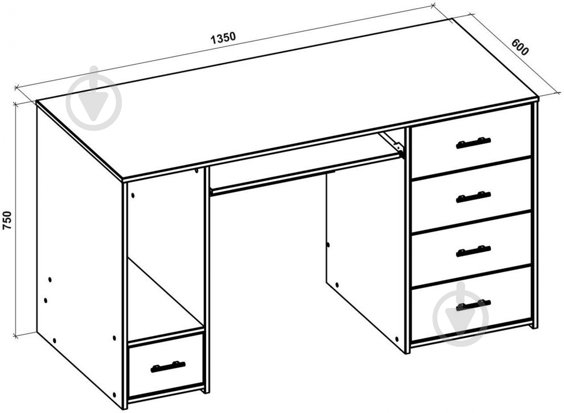 Стол компьютерный Грейд Модерн 4 + 1 венге - фото 2