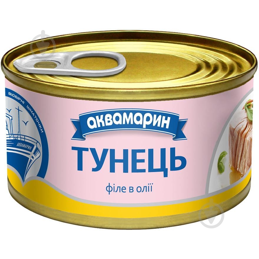 Консерва Аквамарин Тунец филе в масле № 1 85 г - фото 1