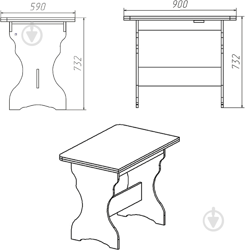 Стол обеденный Компанит КС-3 бук - фото 2