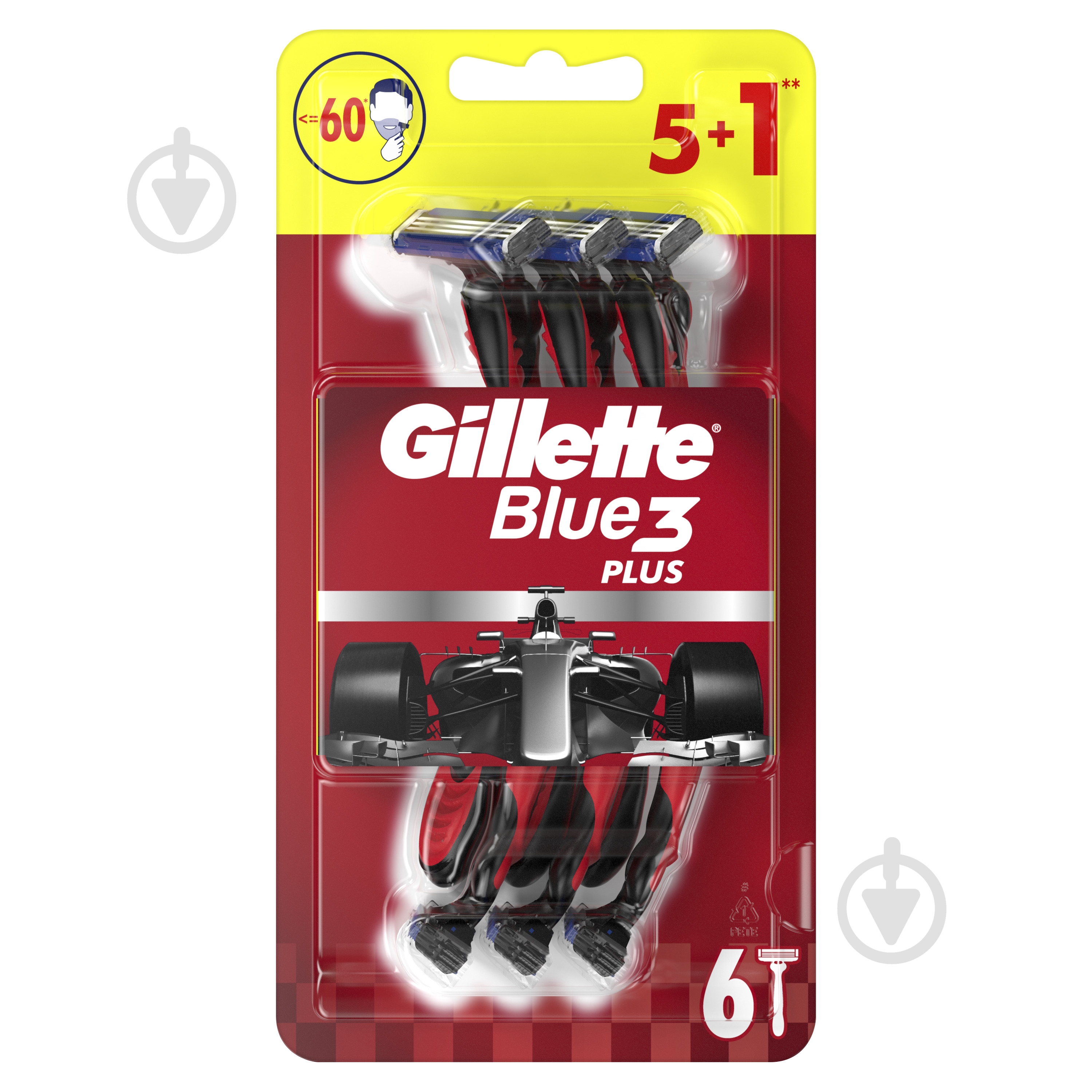 Одноразовая бритва GILLETTE Blue3 Plus Red 6 шт. - фото 2 Одноразовая бритва GILLETTE Blue3 Plus Red 6 шт. - фото 2