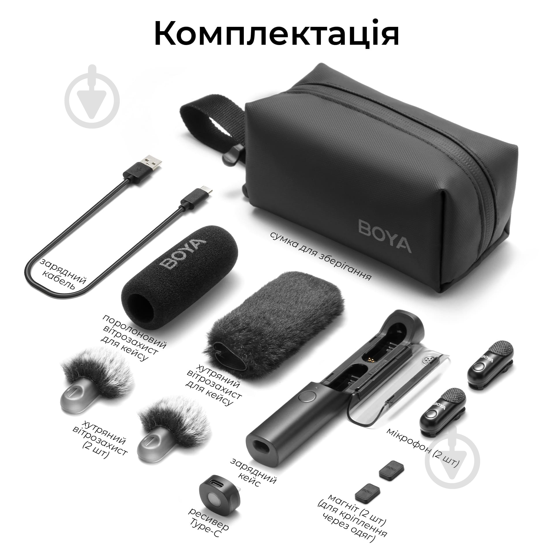 Микрофон Boya Magic-05 Type-C Black (Magic-05) - фото 16 Микрофон Boya Magic-05 Type-C Black (Magic-05) - фото 16