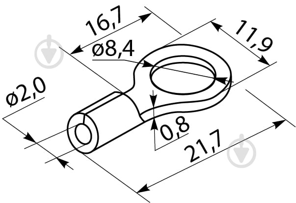 Наконечник кільцевий ізольований АСКОУКРЕМ RV 2-8 100 шт. синій A0060030007 - фото 4