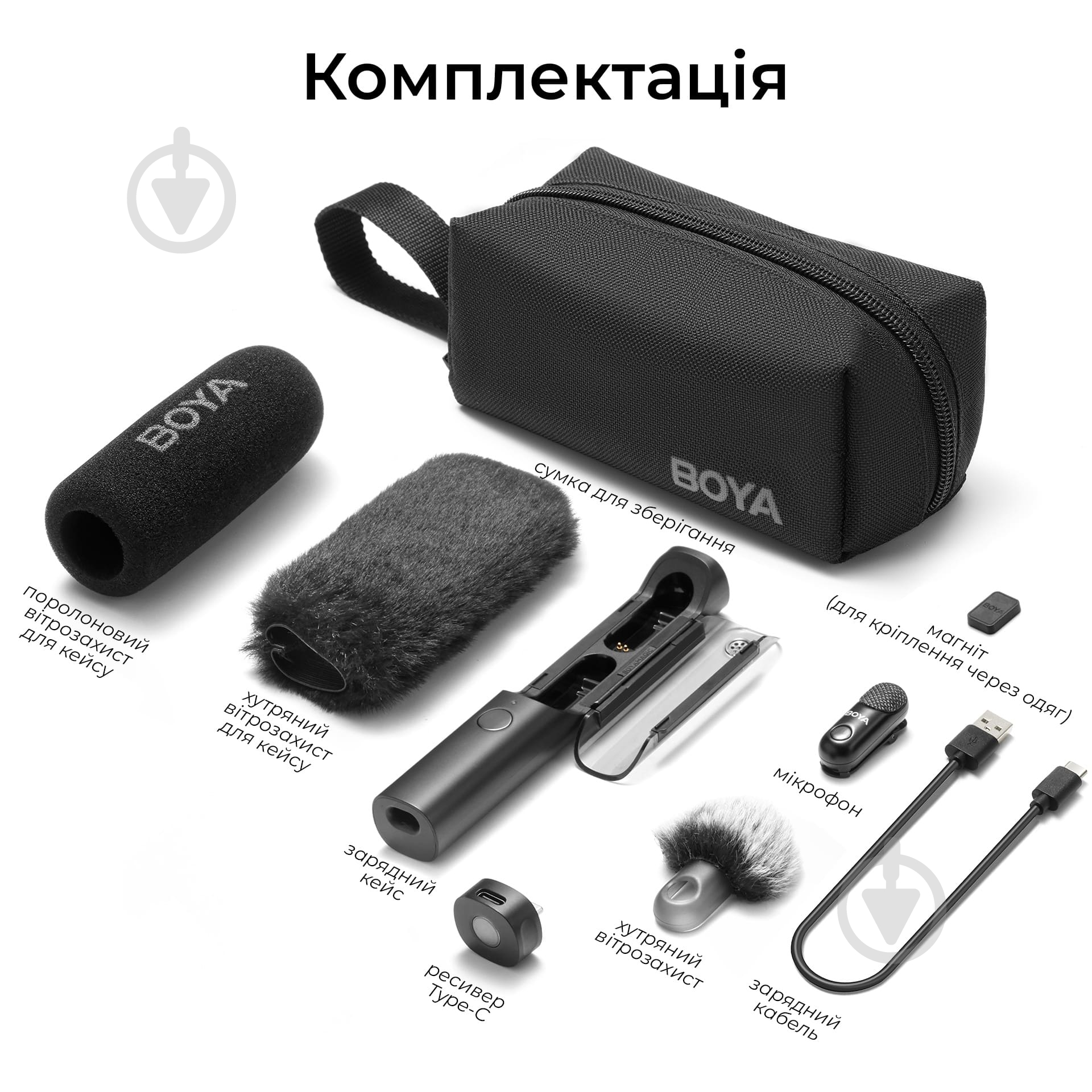 Мікрофон петличний Boya Magic-07 Type-C Black (Magic-07) - фото 16 Мікрофон петличний Boya Magic-07 Type-C Black (Magic-07) - фото 16