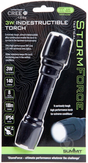 Фонарик Summit StormForce Indestructible CREE черный - фото 3
