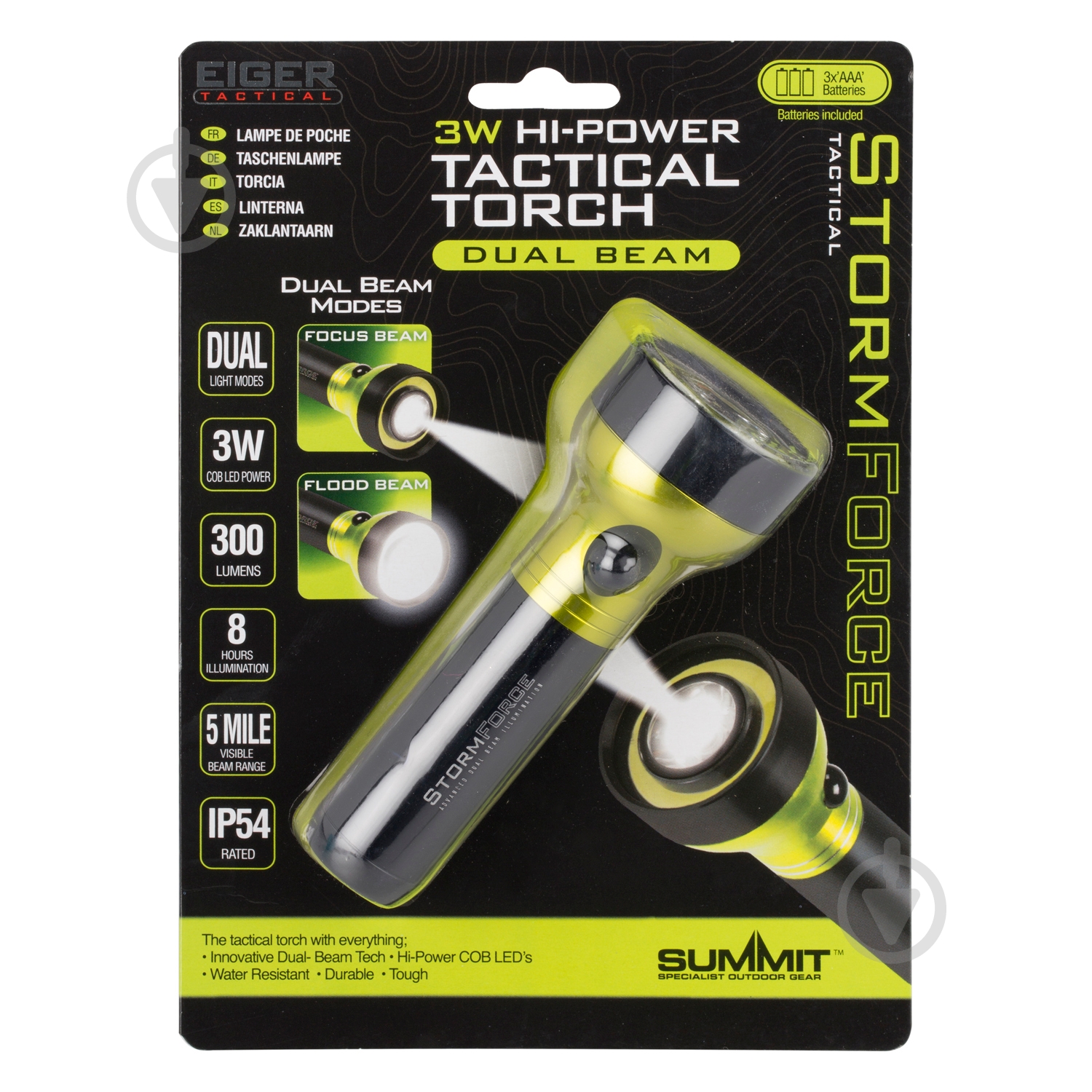 Фонарик Summit StormForce Dual Beam COB 3 W черный - фото 3