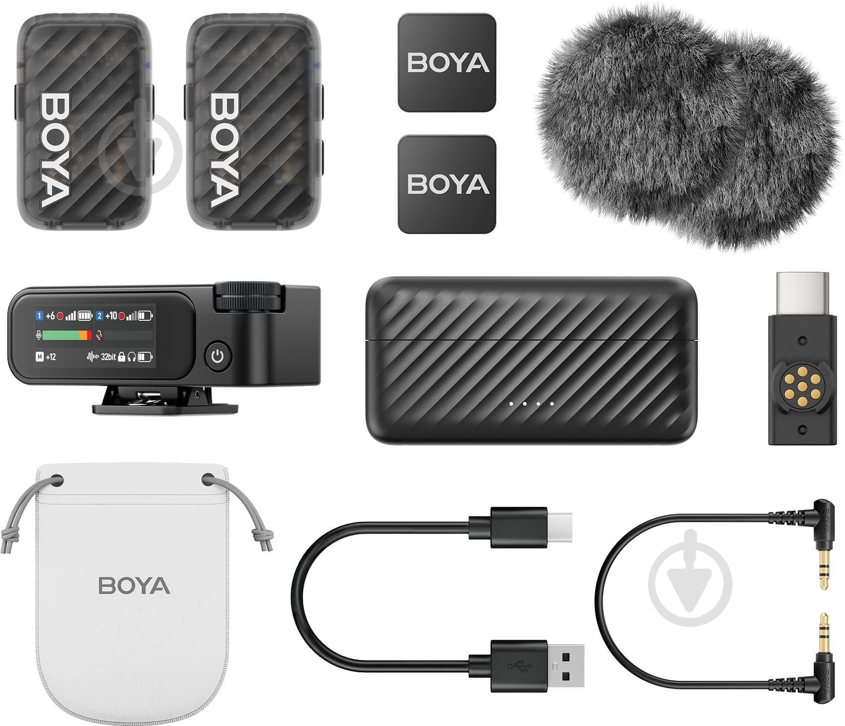 Микрофон петличный Boya Type-C/TRS Black (MIC 2-02) - фото 4