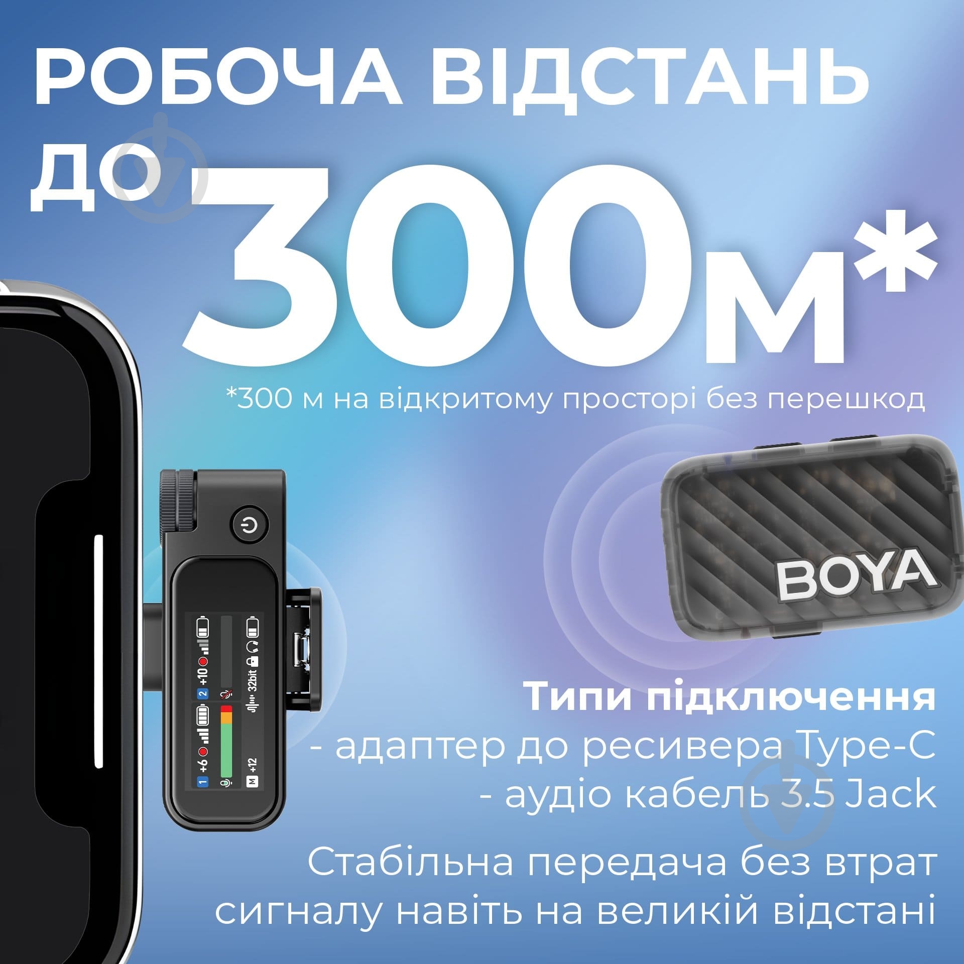 Микрофон петличный Boya Type-C/TRS Black (MIC 2-02) - фото 8