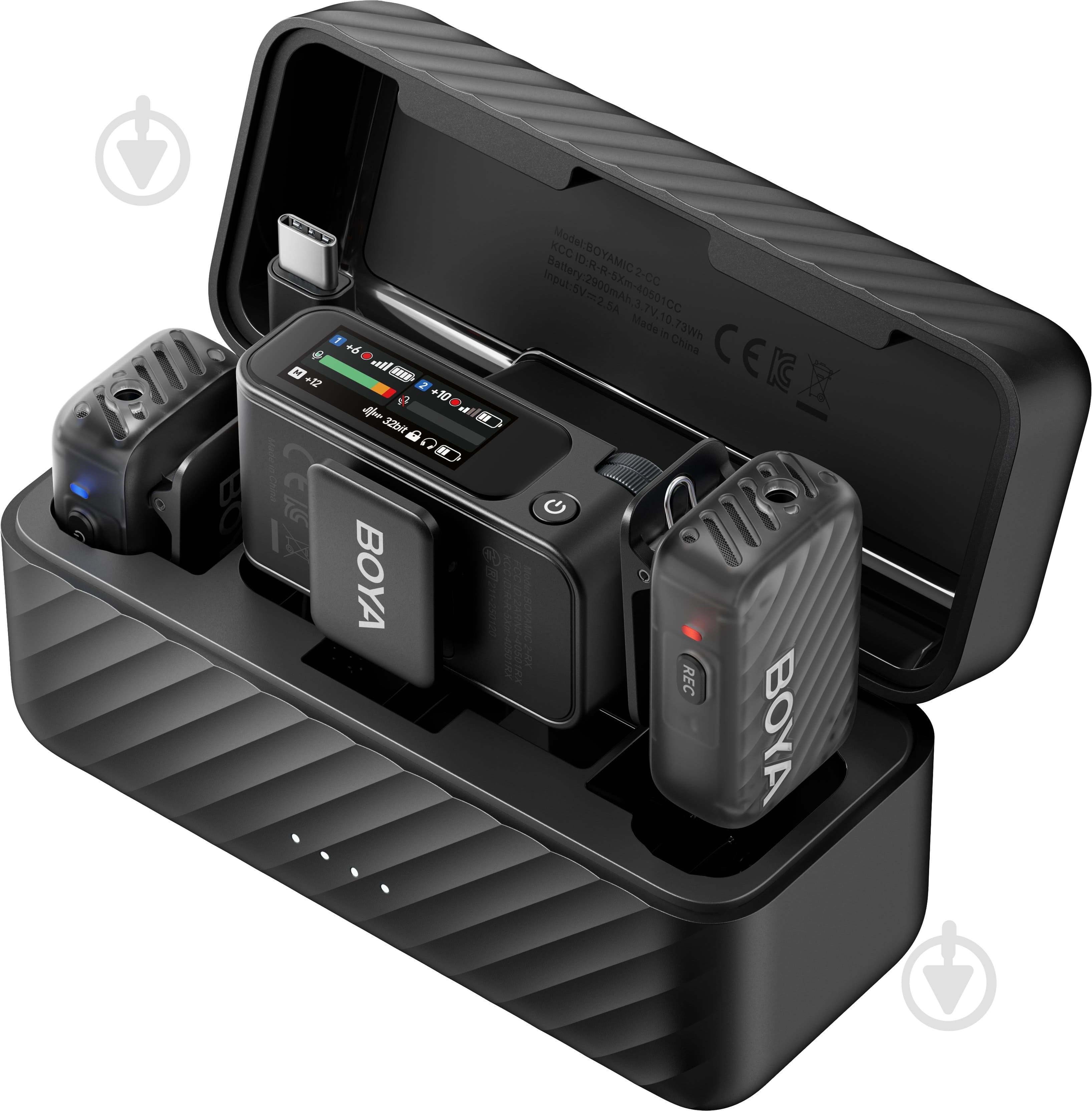 Микрофон петличный Boya Type-C/TRS Black (MIC 2-02) - фото 2
